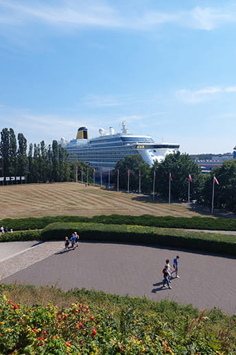 Spirit of Discovery docked in Gdansk, Poland